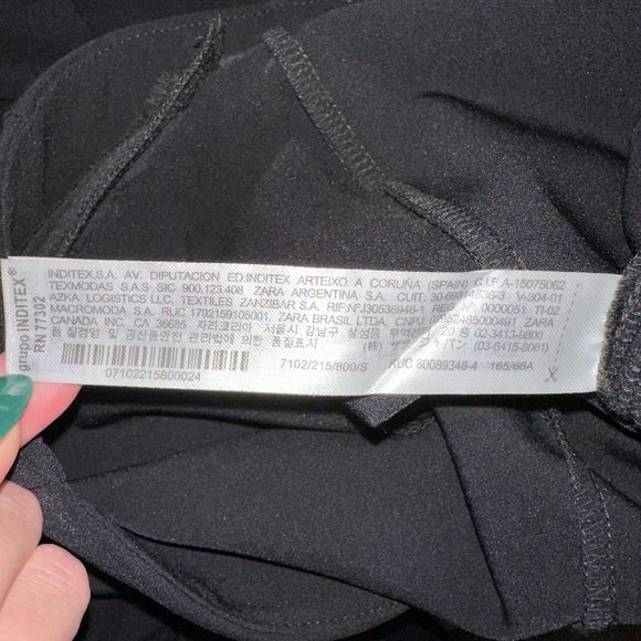 NWOT Zara Women's extra long high rise black slit flare leggings, Size S - Picture 10 of 12